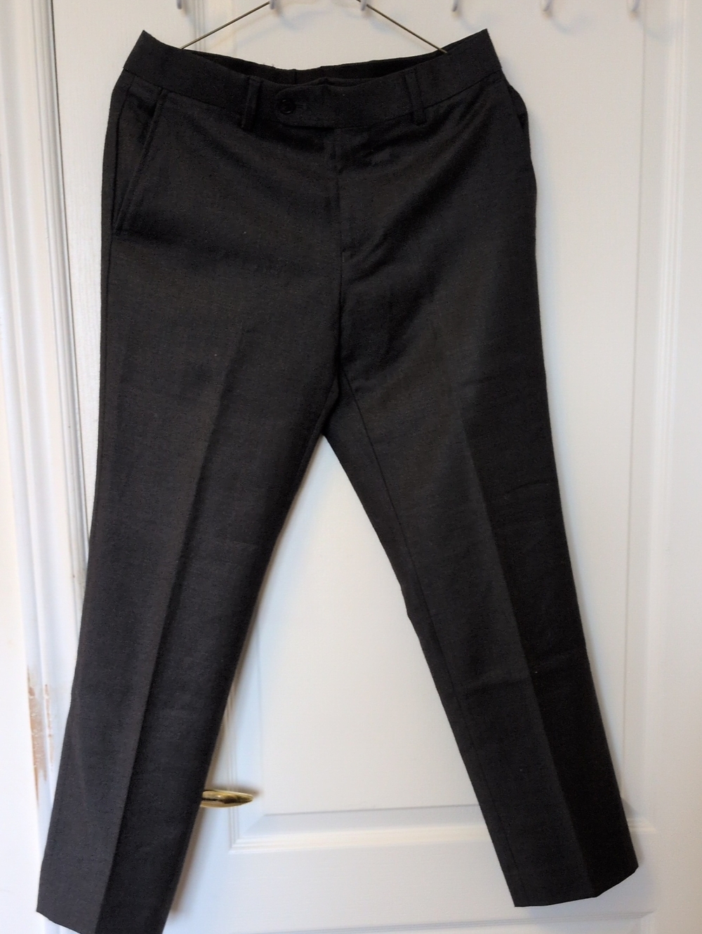Frank & Oak Men's Dark Gray Wool Dress Pants